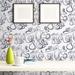 Longshore Tides Arnett Fish Nautical Removable Paintable Peel & Stick Wallpaper Panel Non-Woven in White/Black | 24" W x 48" L | Wayfair