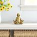 Andover Mills™ 7" Yoga Meditation Dog Figurine - Gold Polyresin Decorative Statue for Home, Office, Patio, Garden, Indoor Decor, Yoga Studio | Wayfair