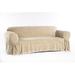 Ebern Designs Box Cushion Sofa Slipcover in White/Brown | 36 H x 36 D in | Wayfair E47B2094982246ABA9ED1B1E23C8E53A