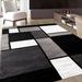 Black/Gray 94 x 0.49 in Area Rug - Wrought Studio™ Astika Geometric Gray/White/Black Area Rug, Polypropylene | 94 W x 0.49 D in | Wayfair