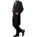 Mens Black Full Dress Long Tuxedo Jacket Suit with Tail and Matching Black Pants