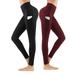 MAWCLOS 2 Pack Yoga Sexy Leggings for Women Sexy Yoga Pants with Pockets Stretch Sports Leggings High Waisted Tummy Control Petite Sports Pants