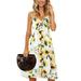 Sexy Dance Women Sleeveless Loose Floral Long Midi Dresses Ladies Summer Holiday Party Swing Dress Spaghetti Strap Cocktail Evening Dress