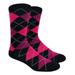 Urban-Peacock Men's Argyle Dress Groomsmen Socks - Black, Deep Raspberry & Deep Begonia - 1 Pair