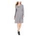 STYLE & COMPANY Womens Gray Heather Long Sleeve Cowl Neck Above The Knee Shift Dress Size M