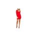 BARDOT Womens Red Sheer Gathered Solid Long Sleeve Square Neck Micro Mini Body Con Dress Size XS