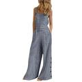 Listenwind Wide Leg Jumpsuits for Women Plaid Overalls Baggy Bib Jumpsuit Pants