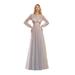 Ever-Pretty Women's Tulle Floor-Length Special Occasion Dresses with Long Sleeve 00317 Pink US14