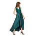 ADRIANNA PAPELL Womens Green Zippered Sleeveless V Neck Midi Fit + Flare Formal Dress Size 2