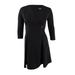 DKNY Women's Zip-Detail Fit & Flare Dress (12, Black)