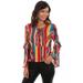 Scully Womens Serape Rayon Ruffle L/S Blouse XL