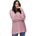 ellos Women's Plus Size Lace Trim Sweatshirt Tunic