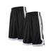 TopTie 2-Tone Basketball Shorts For Men with Pockets, Pocket Training Shorts-2 Pack Black-L