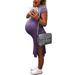 MAWCLOS Short Sleeve Dress for Maternity Simple Lightweight Pregnancy Knit Dress for Baby Shower or Casual Wear Violet L