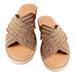 Mchoice 2021 Comfy Brown Sandals for Women Casual Summer Flip Flops Summer Beach Platform Sandals Travel Hiking Flat Shoes for Girls and Ladies