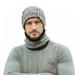 Beanie Hat Scarf Set Men Autumn Winter Fluffy Knitted Cap Hat Neck Warmer Headwear for Men