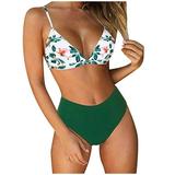 Facrlt Women Bandeau Padded Push Up Swimsuit Swimwear Beachwear Swimwear Bikini Set