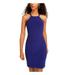 MORGAN & CO Womens Blue Zippered Sleeveless Halter Above The Knee Body Con Cocktail Dress Size 11