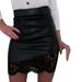 ZIYIXIN Women's Pu Faux Leather Skirt, Classic High Waist Skinny Bodycon Mini Skirt Short Pencil Hip Skirt