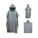 Robe Towel Poncho with Hood Microfiber Surf Poncho Wetsuit Changing Towel,Compact&Light Weight,Perfect for Holidays,Travel,Surf,One Size Fit All (Gray)