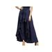 Nicesee Women High Waist Wide Leg Long Skirt Pants Chiffon Pleated Loose Dress