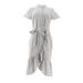 Isaac Mizrahi Seersucker Shirt Dress Ruffle Women's A305234