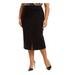 ANNE KLEIN Womens Black Below The Knee Wrap Wear To Work Skirt Size 1X
