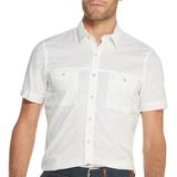 IZOD Men's Short Sleeve Dockside Chambray Solid Print Shirt