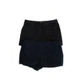 Pre-ownedJ Crew BCBGMAXAZRIA Womens Short Shorts Black Blue Cotton Size 4 Lot 2