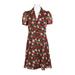 Betsey Johnson Collared Button Down Short Sleeve Floral A-Line Dress-FLORAL BOUQUET