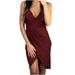 Bescita Women V-Neck Sleeveless Sequins Solid Party Above Knee Mini Drees