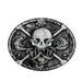 LAXPICOL Western Cowboy Cross Skull Snake Belt Buckle For Men Grey Tone Black Enamel