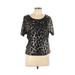 Pre-Owned MICHAEL Michael Kors Women's Size L Petite Short Sleeve Blouse