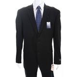 Pronto Uomo Men's Two Button Collared Blazer Wool Black Size 46