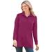 Woman Within Women's Plus Size Long-Sleeve Polo Shirt