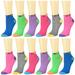 12 Pairs USA Assorted Colors Women's Ankle Socks Size 9-11