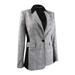 DKNY Women's Plaid One Button Blazer (2, Grey Combo)