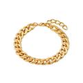 Scoop Brass Yellow Gold-Plated Curb Chain Bracelet, 7.75 + 2" Extender