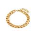 Scoop Brass Yellow Gold-Plated Curb Chain Bracelet, 7.75 + 2" Extender