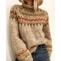 Womens Roll Polo Neck Jumper Loose Sweater Tops Ladies Winter Warm Knit Pullover