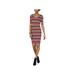 Bar III Womens Metallic Striped Sweaterdress