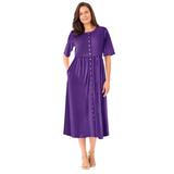 Woman Within Women's Plus Size Petite Button-Front Essential Dress