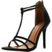 BONNIBEL ROSITA-2 Womens T-strap Back Zipper Ankle Strap Stiletto Dress Sandals