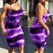 Women's Sleeveless Round Neck Popular Tie-Dyed Strap Sexy Dress