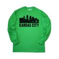 Inktastic Kansas City Skyline Grunge Adult Long Sleeve T-Shirt Male