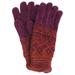 Isotoner Womens Orange & Purple Snowflake Rayon Chenille Knit Microluxe Gloves