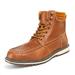 Bruno Marc Mens Fashion Ankle Boots Lace Up Motorcycle Boots Military Combat Ankle Boots APACHE-02 BROWN Size 10.5