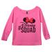 Womens Disney 3/4 Sleeve â€œ#Disney Squad" Disney World Sweat Shirt Gift XX-Large, Pink