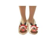 UKAP 1-2 Pair Women's Christmas Printed Slippers Winter Warm Non Slip