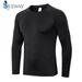 ZDMATHE Quick-drying Fitness Long Sleeve Men's Tshirt Stretch Tight Sports Running Training Suit Breathable Sweat-wicking T-shirt Top